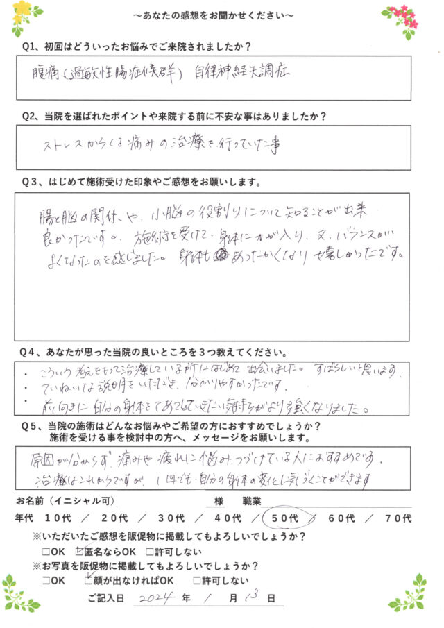 アンケート用紙