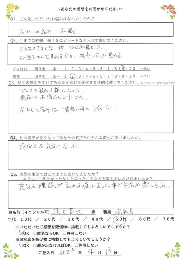 アンケート用紙