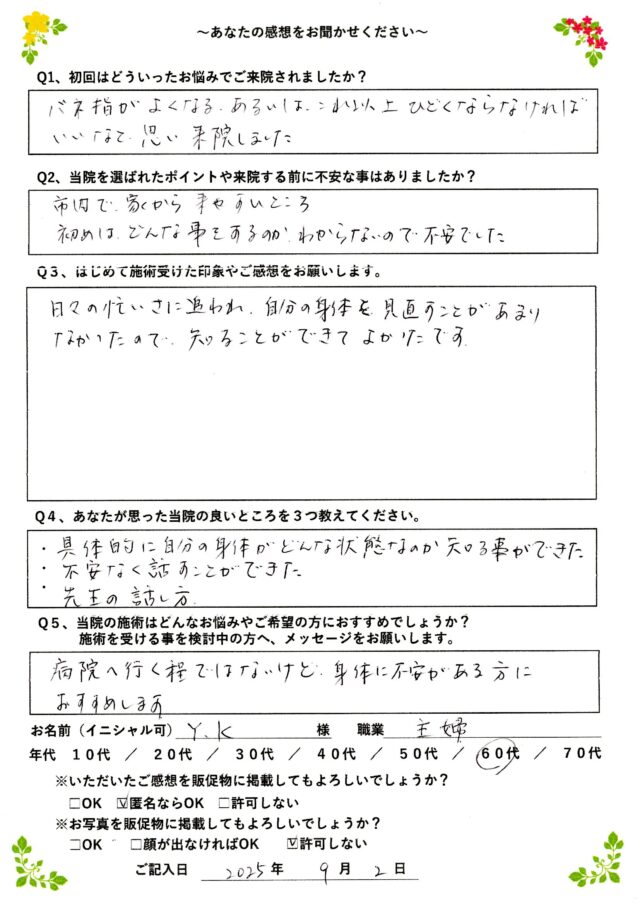 アンケート用紙